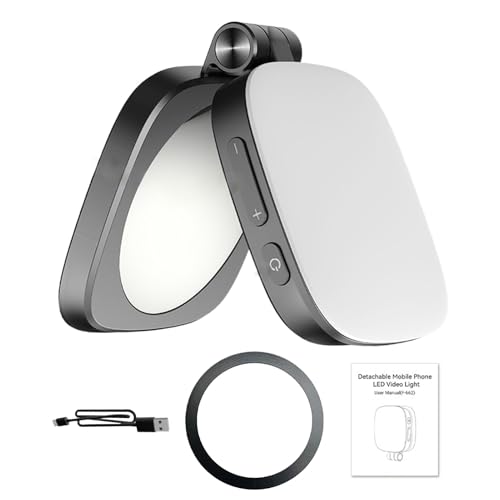 Frfik Telefon Ringlicht,Tragbares LED Selfie Licht Mit Magnet | Faltbares Gadget Mit Schminkspiegel Für Vlogs, Fotografie, Aufnahmen & Livestream von Frfik