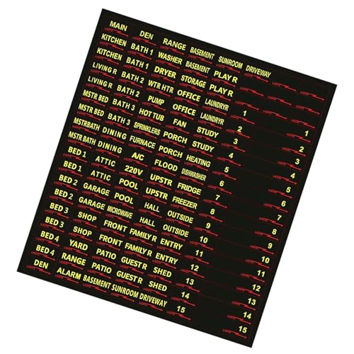 Frfik Trennbox-Etiketten, elektrische Katalog-Etiketten, Sicherungskasten-Aufkleber, abnehmbare bunte Elektriker-Marker für Schlafzimmer, Wohnzimmer, Schuppen, Scheune, Keller, Auffahrt Frfik Trennbox-Etiketten, elektrische Katalog-Etiketten, Sicherungskasten-Aufkleber, abnehmbare bunte Elektriker-Marker für Schlafzimmer, Wohnzimmer, Schuppen, Scheune, Keller, Auffahrt von Frfik