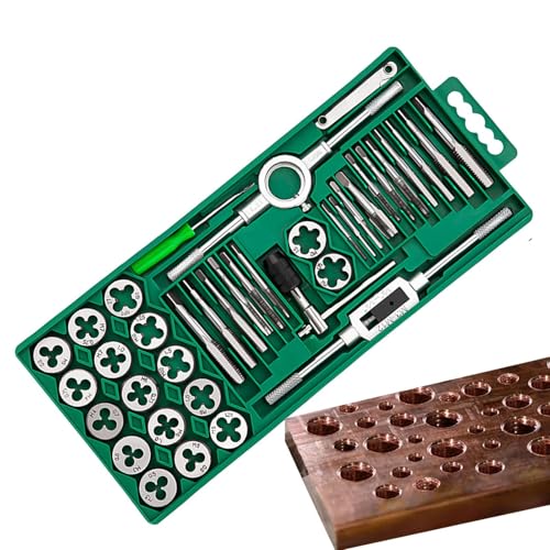 Gewinde Reparatur – Metallbohrer Set, 33cm Gewindeschneider Set – 40-tlg. Metrisches Tap & Die mit Gewindebohrer & Schneideisen, Gewindewerkzeug für Reparatur, Innen- & Außengewinde, inkl. Box Gewinde Reparatur – Metallbohrer Set, 33cm Gewindeschneider Set – 40-tlg. Metrisches Tap & Die mit Gewindebohrer & Schneideisen, Gewindewerkzeug für Reparatur, Innen- & Außengewinde, inkl. Box von Frfik