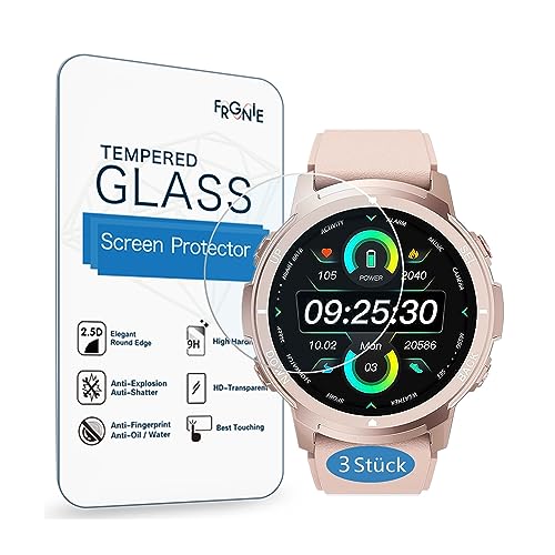 Frgnie 3 Stück Schutzfolie Kompatibel für LLKBOHA Smartwatch S52 1,39 Zoll, 9H HD Gehärtetes Glas Schutzfolie von Frgnie
