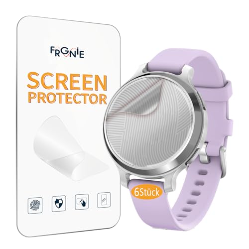 Frgnie 6 Stück Schutzfolie kompatibel mit Garmin Lily 2 Active, HD Transparent Flexibel TPU, Smartwatch Displayschutz von Frgnie