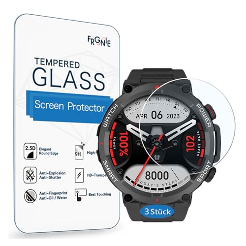 Frgnie Displayschutz Kompatibel für IOWODO/Blackview Smartwatch 1,39 Zoll Schutzfolie (3 Stück) HD Hartglas Displayschutzfolie Für W50 Smartwatch von Frgnie