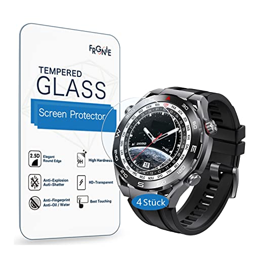 Frgnie Glas Schutzfolie kompatibel mit Huawei Watch Ultimate, Intelligente Uhr HD Smartwatch Displayschutzfolie (4 Stück) von Frgnie