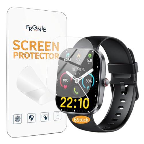 Frgnie Schutzfolie Kompatibel für OUKITEL, uaue, Csasan T70 Smartwatch 1,91" (6 Stück) HD Flexibel TPU, Kompatibel mit TUYOMA LW76 V2 Smartwatch Displayschutzfolie von Frgnie