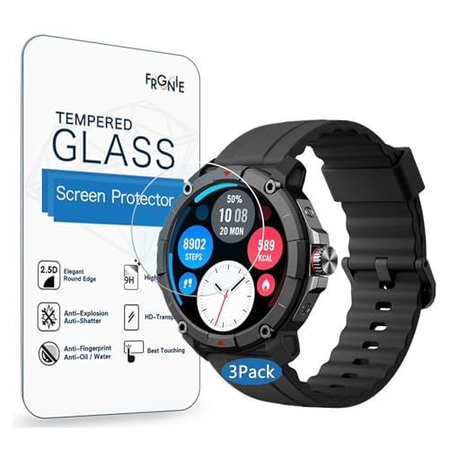 Frgnie Schutzfolie Kompatibel für TOOBUR Smartwatch 1,38" ID Sport02 (3 Stück) 9H Härte Gehärtetes Glas Displayschutzfolie Kompatibel für Parsonver ID Sport02 Plus Smartwatch von Frgnie