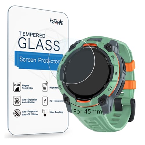Frgnie Schutzfolie Kompatibel mit Garmin Instinct 3 45mm Smartwatch HD Anti-Kratzer Gehärtetes Glas Displayschutzfolie (3 Stück) von Frgnie