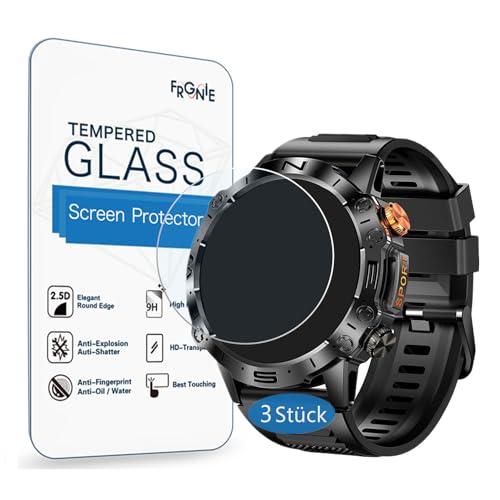 Frgnie Schutzfolie kompatibel für LIGE ST19 Smartwatch Herren (3 Stück) 9H Gehärtetes Glas Displayschutzfolie kompatibel für SIEMORL 1,43'' Smartwatch von Frgnie