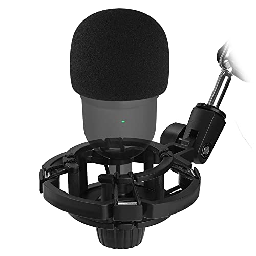 Frgyee Razer Mini Mikrofonspinne mit Schaumstoff-Windschutz, Anti-Vibrations Aufhängung Shockmount Mikrofonhalter Clip Pop-Filter zum Blockieren von Plosiven für Seiren USB-Streaming Mikrofon von Frgyee