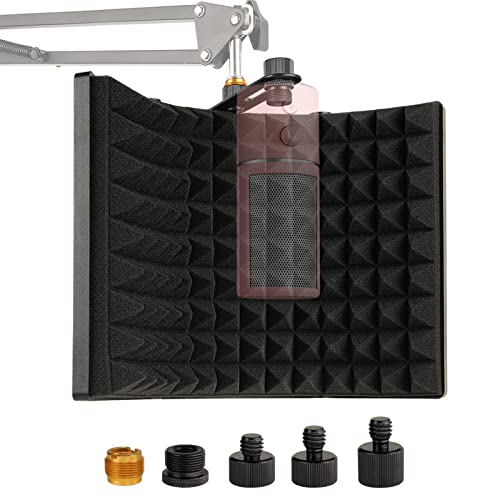 Mikrofon Isolationsschild, Faltbarer Schallabsorbierend Mikrofonschaum für Aufnahmegeräte, Hochdichter Absorbierender Schaumschicht zum Filtern von Frgyee