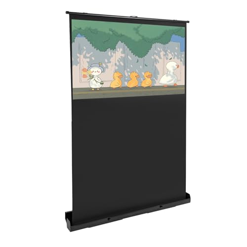 60" Leinwand Beamer,Beamerleinwand,Beamer Leinwand Rollo,Projektor 16:9 Verdicken Sie Tragbaren Faltenfreien Weichen Weißen Polyester-Projektor-Vorhang-Projektions von Fricienc
