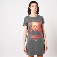 Friday the 13th Jason Lives Damen T-Shirt Kleid - Navy Acid Wash - L von Friday the 13th