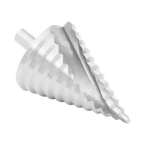 Fridgestea HSS Stufenbohrer Ø6-60mm 12 Stufen 11.5mm Schaft Titanbeschichtet Kegelbohrer mit tiefe Doppelspirale, Lochbohrer für PVC,Holzplatten, Plastikplatten - Silber Fridgestea HSS Stufenbohrer Ø6-60mm 12 Stufen 11.5mm Schaft Titanbeschichtet Kegelbohrer mit tiefe Doppelspirale, Lochbohrer für PVC,Holzplatten, Plastikplatten - Silber von Fridgestea