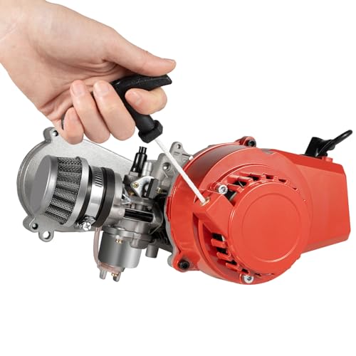 Fridgestea Pocket Bike Motor 49cc 2-Takt Aluminum Hub Dirtbike mit Luftgekühltem, Mini Motor Pullstart, Offroad Motor Mit Getriebe, für ATVs/scooters/mini dirt bikes -Rot Fridgestea Pocket Bike Motor 49cc 2-Takt Aluminum Hub Dirtbike mit Luftgekühltem, Mini Motor Pullstart, Offroad Motor Mit Getriebe, für ATVs/scooters/mini dirt bikes -Rot von Fridgestea