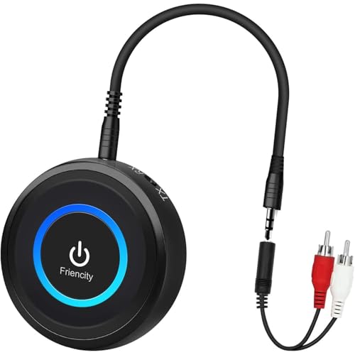 Friencity Bluetooth V4.1 Audio Sender Empfänger mit aptX Low Latency, 2-in-1 Wireless Bluetooth Adapter mit 3,5 mm / 2,5 mm RCA Audio Kabel für TV, Stereoanlage, MP3, CD Player, PC, Autolautsprecher von Friencity