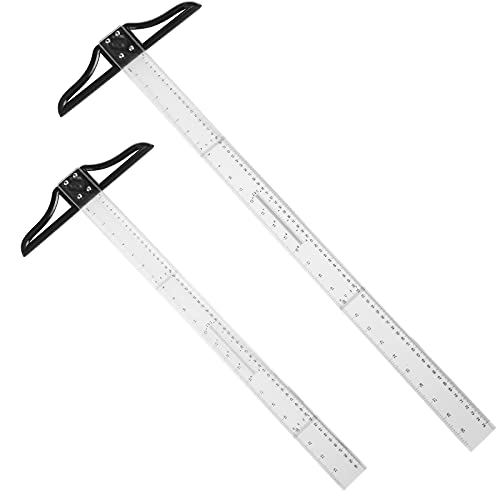 2 Stück T Square Acryl Lineal 23,6 Zoll und 29,5 Zoll Transparent abgestufte T-Ruler Zoll metrisch T-Square Messskala Lineal für Kunst Rahmen und Zeichnen von Frienda
