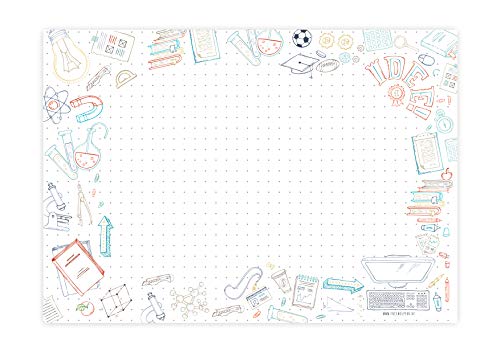 Friendly Fox Back to School Schreibtischunterlage Papier, XXL Notizblock DIN A2 zum Abreißen, Mal- und Schreibunterlage, Schreibtischunterlage Kinder von Friendly Fox