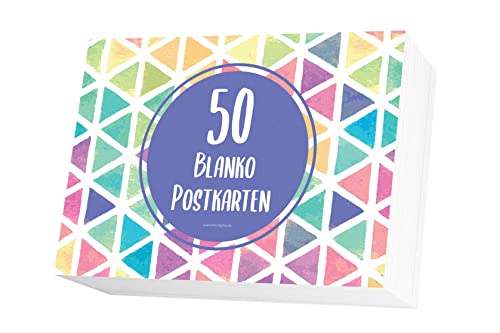 Friendly Fox Blanko Karten Set, 50 Postkarten zum Selbstgestalten oder Selbstbedrucken, weiße A6 Karten kreativ bemalen und Basteln von Friendly Fox