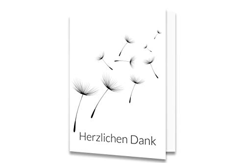 Friendly Fox Danksagungskarten Trauer mit Umschlag, 12 Trauerkarten Danksagung mit Umschlag "Pusteblume", Dankeskarten nach Beerdigung, Danke Karte Trauer mit Umschlag von Friendly Fox