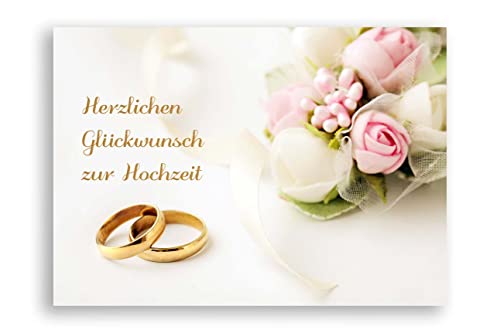 Friendly Fox Hochzeitskarte, Karte zur Hochzeit mit Ringen, Alles Gute zur Hochzeit, DIN A6 Karte inkl. Umschlag von Friendly Fox