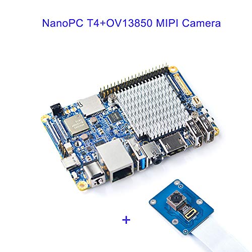 NanoPC-T4 RK3399 ARM Dual-Kamera-Mini-PC mit Gbit/s Ethernet, WLAN und Bluetooth, unterstützt OpenWrt, künstliche Intelligenz & Deep Learning, Bundle mit Kameramodul von FriendlyElec