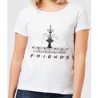 Friends Fountain Sketch Damen T-Shirt - Weiß - XXL von Original Hero