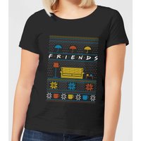 Friends Sofa Knit Damen Christmas T-Shirt - Schwarz - XXL von Friends