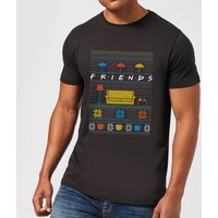 Friends Sofa Knit Herren Christmas T-Shirt - Schwarz - L von Friends