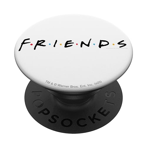 PopSocket : PopGrip Friends Logo Black PopSockets Ausziehbarer Sockel und Griff für Handys/Tablets mit Tauschbarem Top von Friends