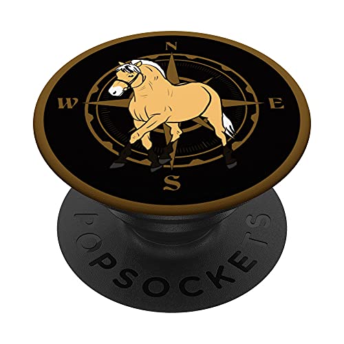 Fjordpferd, Fjord mit Windrose ein Pony Fan süßes Pferde PopSockets mit austauschbarem PopGrip Fjordpferd, Fjord mit Windrose ein Pony Fan süßes Pferde PopSockets mit austauschbarem PopGrip von Frieser Designs