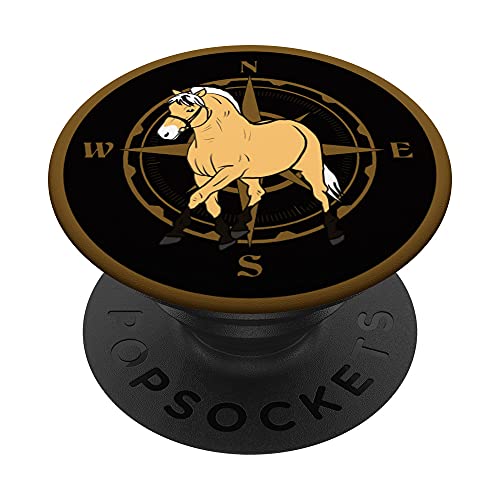 Fjordpferd, Fjord mit Windrose ein Pony Fan süßes Pferde PopSockets mit austauschbarem PopGrip von Frieser Designs