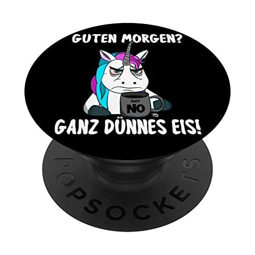 Ganz dünnes Eis. Mürrisches lustiges Einhorn mit Kaffeetasse PopSockets mit austauschbarem PopGrip Ganz dünnes Eis. Mürrisches lustiges Einhorn mit Kaffeetasse PopSockets mit austauschbarem PopGrip von Frieser Designs