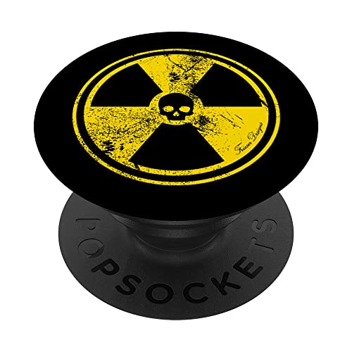 Warnschild Strahlung Atom mit Schädel skull Anti Atomkraft PopSockets mit austauschbarem PopGrip von Frieser Designs