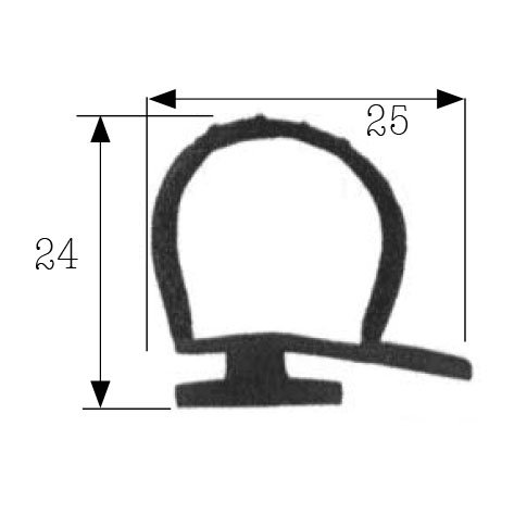 Dichtung Abm. Profil 25 x 24 mm Farbe schwarz für-Zelle Meterware von Frigomaster - MTH