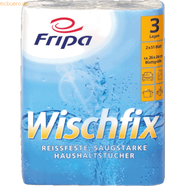 Fripa Küchenrolle Wischfix 3-lagig weiß 51 Blatt VE=2 Stück Fripa Küchenrolle Wischfix 3-lagig weiß 51 Blatt VE=2 Stück von Fripa