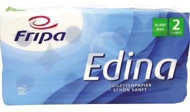 Fripa Toilettenpapier Edina 1010809 2lg. 400Bl. Zellstoff 8 St./Pack. 446005901 Fripa Toilettenpapier Edina 1010809 2lg. 400Bl. Zellstoff 8 St./Pack. 446005901 von Fripa