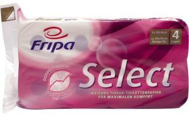 Fripa Toilettenpapier Select 1040801 4-lagig weiß 8 Rl./Pack. 446004901 von Fripa