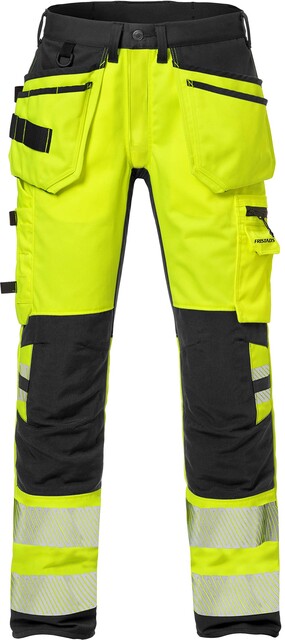 Fristads High Vis Handwerker Stretch-Hose Kl. 2 2707 Plu Gr??E C50 Warnschutz-Gelb/Schwarz von Fristads