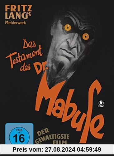 Das Testament des Dr. Mabuse (restaurierte Fassung, limitiertes Mediabook, + DVD) [Blu-ray] von Fritz Lang