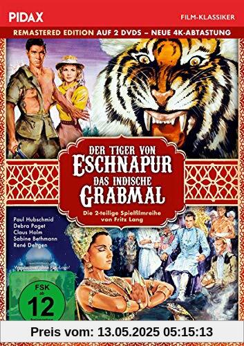 Der Tiger von Eschnapur + Das indische Grabmal - Remastered Edition (neue 4K Abtastung) / Die komplette 2-teilige Abenteuerfilmreihe (Pidax Film-Klassiker) [2 DVDs] von Fritz Lang
