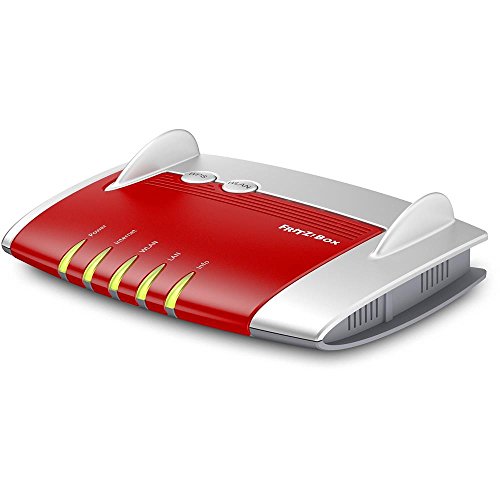 AVM FRITZ!Box 4020 WLAN-Router (für den Betrieb an einem Modem am Kabel-/DSL-/Glasfaser-Anschluss, WLAN N, 450 MBit/s (2,4 GHz) 4 x Fast-Ethernet, Mediaserver, deutschsprachige Version) rot/weiß von Fritz