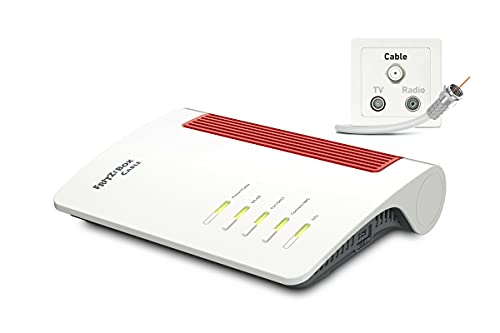 FRITZ!Box 6660 Cable (DOCSIS-3.1-Kabelmodem, 2x2 WLAN AX (Wi-Fi 6) mit 2.400 MBit/s (5 GHz) und 600 MBit/s (2,4 GHz), 1x 2,5 Gigabit-LAN-Port) von Fritz