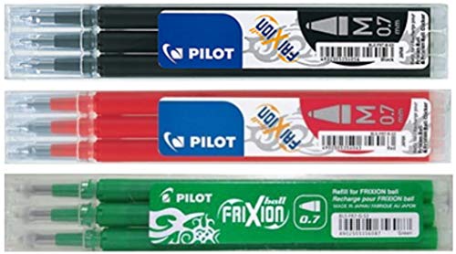 Schulset Frixion Pilot Refill Patronen (rot-grün-schwarz) von Frixion