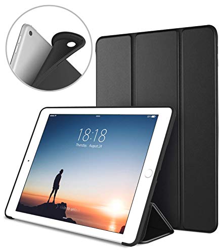 Frmarche Schutzhülle für iPad Mini 1/2/3, Silikon, ultradünn, mit Standfunktion und automatischem Wake-up, für iPad Mini 1 2 3 Schwarz von Frmarche