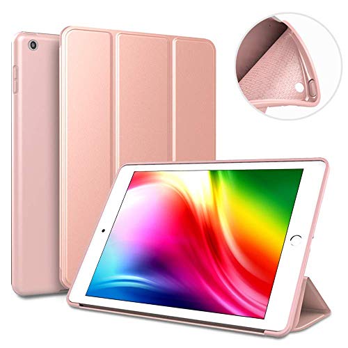 Frmarche Schutzhülle für iPad Mini 2/3/4, Silikon, ultradünn, mit Standfunktion und automatischem Wake-up, für iPad Mini 2/3/4 roségold von Frmarche