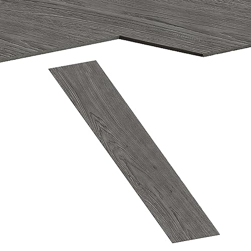 Froadp PVC Bodenbelag Selbstklebend 2,51m² Vinylboden Holzoptik Bodenfliesen Vinyl Klebefliesen 18 Stück Vinyl-Fliesen Rutschfest Wasserfest Laminat Dielen für Eingangstür Küche Balkon (Eiche Dunkel) von Froadp