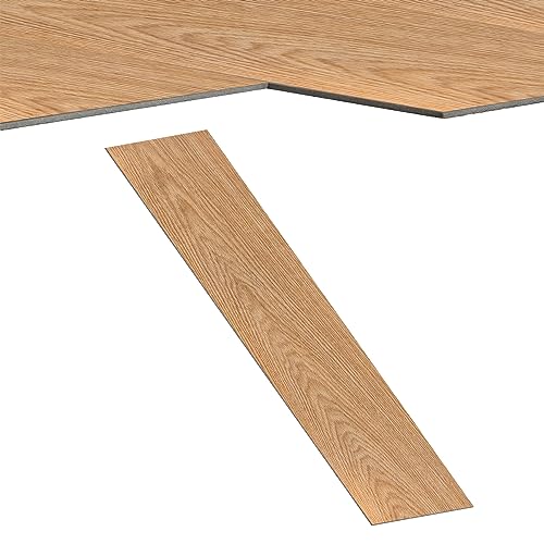 Froadp PVC Bodenbelag Selbstklebend 5,02m² Vinylboden Holzoptik Bodenfliesen Vinyl Klebefliesen 36 Stück Vinyl-Fliesen Rutschfest Wasserfest Laminat Dielen für Eingangstür Küche Balkon (Eiche Warm) von Froadp