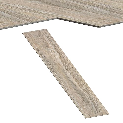 Froadp PVC Bodenbelag Selbstklebend 2,51m² Vinylboden Holzoptik Bodenfliesen Vinyl Klebefliesen 18 Stück Vinyl-Fliesen Rutschfest Wasserfest Laminat Dielen für Eingangstür Küche Balkon (Eiche Hell) von Froadp