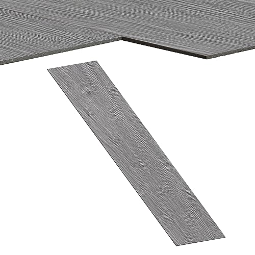 Froadp PVC Bodenbelag Selbstklebend 2,51m² Vinylboden Holzoptik Bodenfliesen Vinyl Klebefliesen 18 Stück Vinyl-Fliesen Rutschfest Wasserfest Laminat Dielen für Eingangstür Küche Balkon (Eiche Nacht) von Froadp