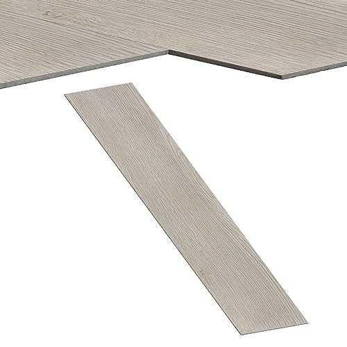 Froadp PVC Bodenbelag Selbstklebend 2,51m² Vinylboden Holzoptik Bodenfliesen Vinyl Klebefliesen 18 Stück Vinyl-Fliesen Rutschfest Wasserfest Laminat Dielen für Eingangstür Küche Balkon (Eiche Weiß) von Froadp