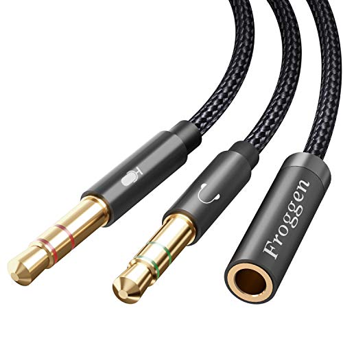 Froggen CTIA Mikrofon-Kopfhörer-Splitter, 3,5 mm Headset Audio-Adapter, Dual-Stecker Kabel, Kompatibel Mit Desktop, Xbox, PC, Laptop, PS4, Gaming-Headset Froggen CTIA Mikrofon-Kopfhörer-Splitter, 3,5 mm Headset Audio-Adapter, Dual-Stecker Kabel, Kompatibel Mit Desktop, Xbox, PC, Laptop, PS4, Gaming-Headset von Froggen